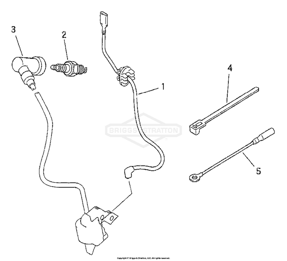 Lead Wires Diagram and Parts List for 1715-0  Briggs and Stratton Generator